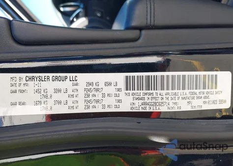 2011 Jeep Grand Cherokee Laredo из США, поврежденный, VIN 1J4RR4GG2BC625714